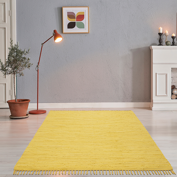 Teppich Happy Cotton - Baumwolle - Gelb - 90 x 160 cm