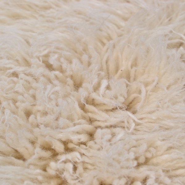 Wollteppich Flokos XXL - Schurwolle - Weiß - 70 x 140 cm