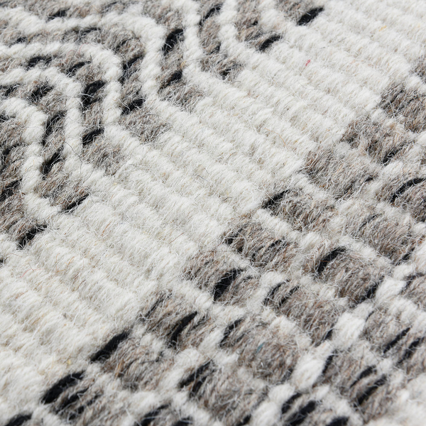 Wollteppich Trondheim II - Schurwolle - Grau - 65 x 130 cm