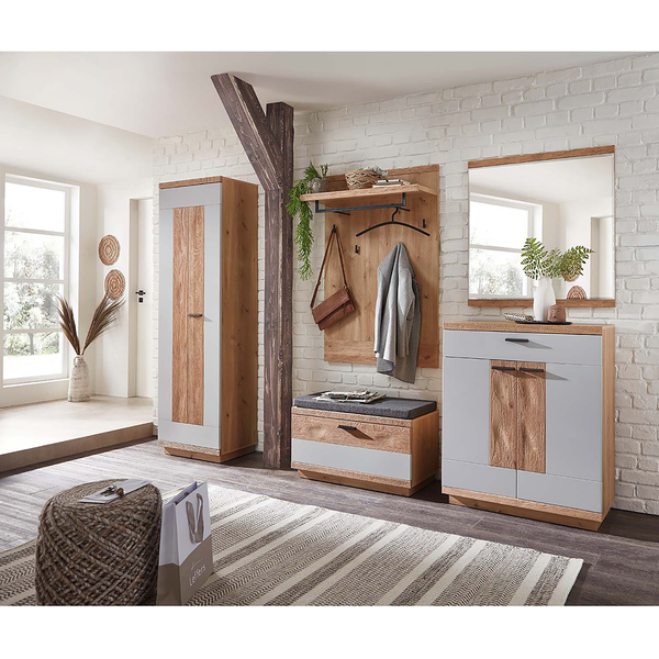 Wollteppich Trondheim II - Schurwolle - Grau - 65 x 130 cm