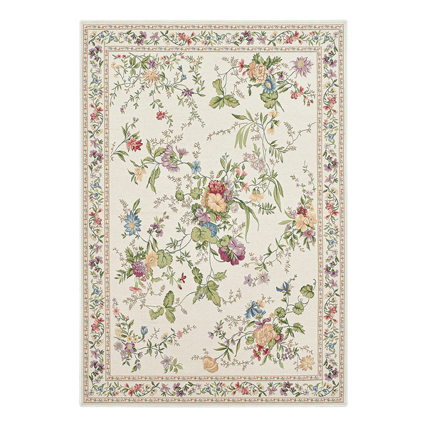Kurzflorteppich Flomi Sagrini - Mischgewebe - Creme - 70 x 120 cm