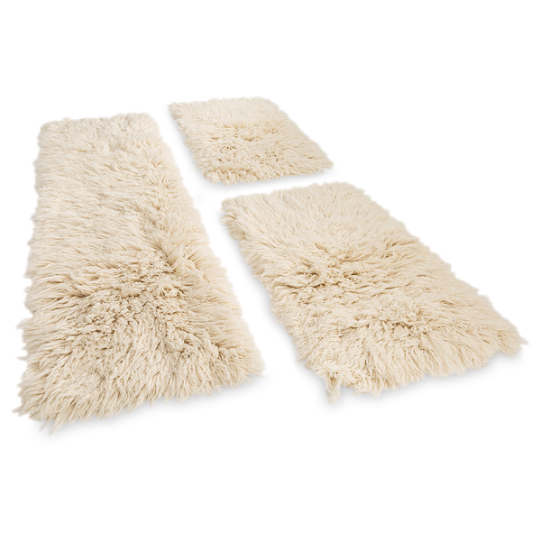 Bettumrandung Flokos 1250 (3-teilig) - Schurwolle - Natural