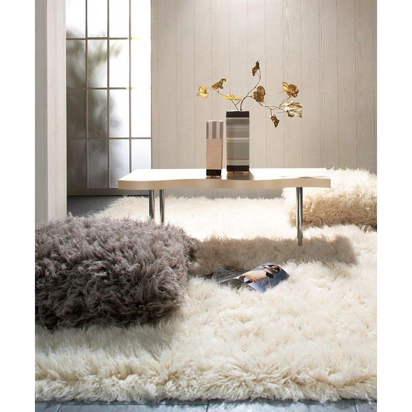 Wollteppich Flokos 2450 - Schurwolle - Weiß - 190 x 290 cm