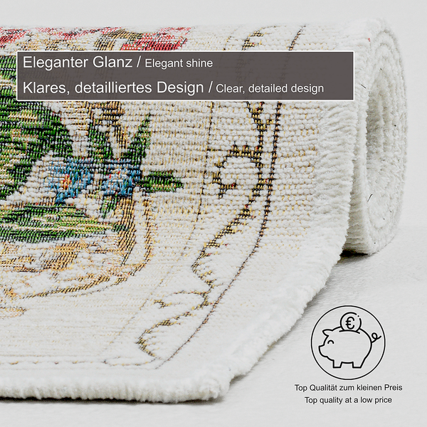 Kurzflorteppich Flomi Florence - Mischgewebe - Beige - 80 x 150 cm