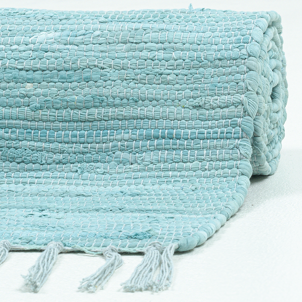Teppich Happy Cotton - Baumwolle - Hellblau - 60 x 120 cm