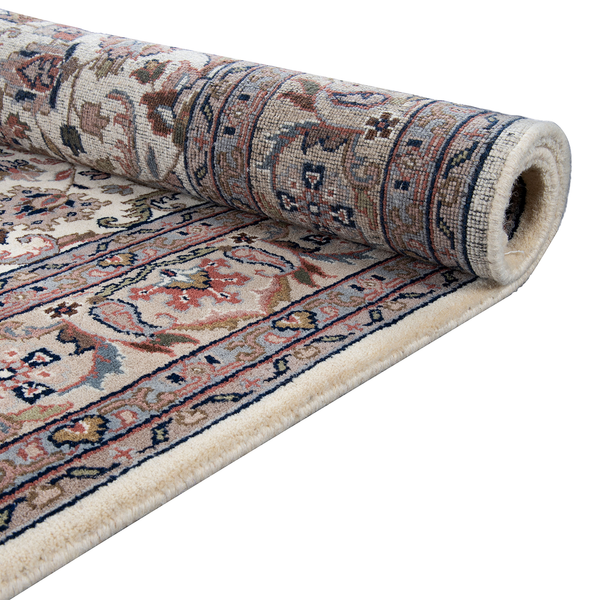 Wollteppich Benares Isfahan - 100 % Schurwolle - Beige - 70 x 140 cm