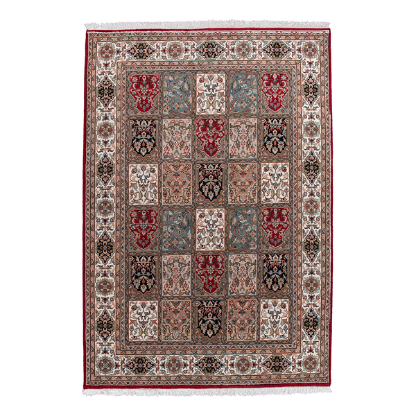 Wollteppich Benares Bachtiari - 100 % Schurwolle - Rot - 60 x 90 cm