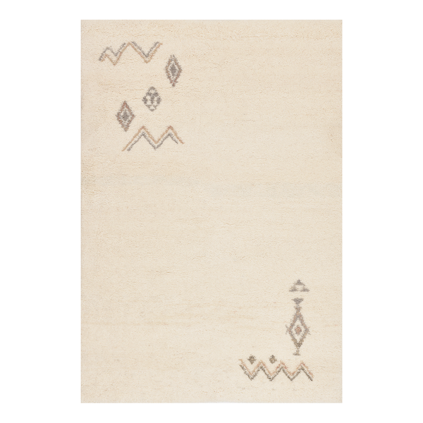 Wollteppich Hadj II - Schurwolle - Blanc - 70 x 140 cm