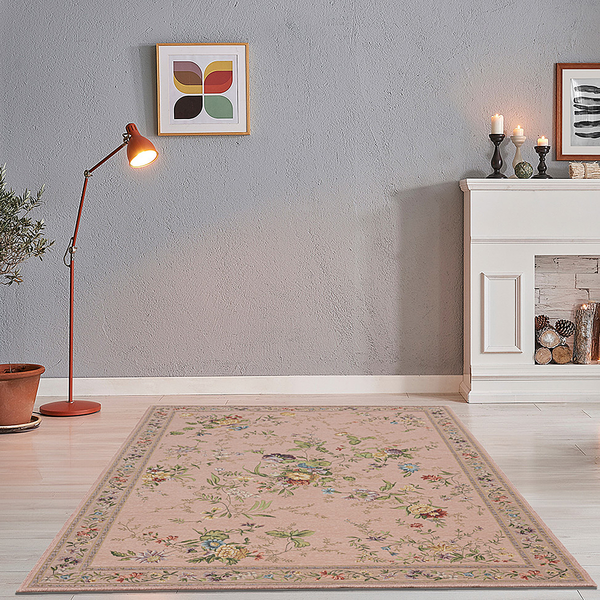 Kurzflorteppich Flomi Sagrini - Mischgewebe - Rosa - 70 x 120 cm