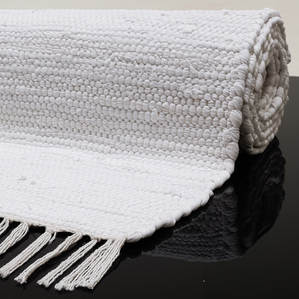 Teppich Happy Cotton - Baumwolle - Weiß - 90 x 160 cm