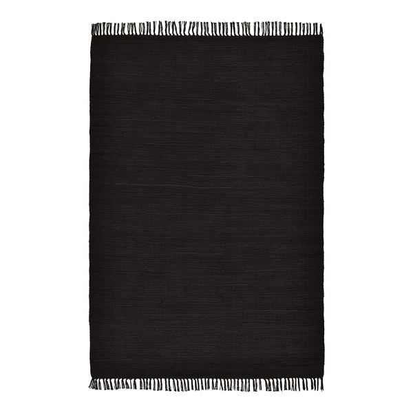 Teppich Happy Cotton - Baumwolle - Schwarz - 70 x 140 cm