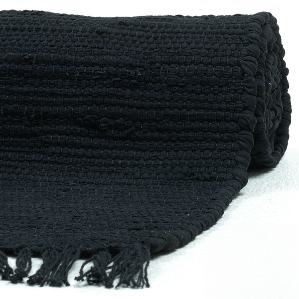 Teppich Happy Cotton - Baumwolle - Schwarz - 70 x 140 cm