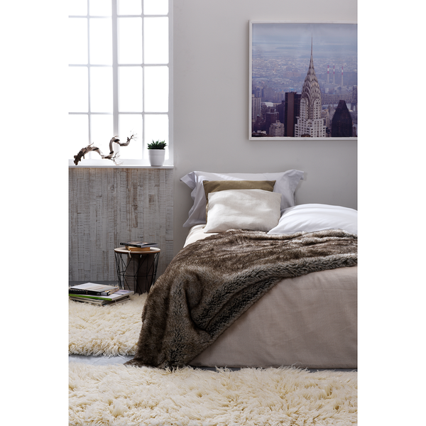 Wollteppich Flokos XXL - Schurwolle - Weiß - 60 x 90 cm