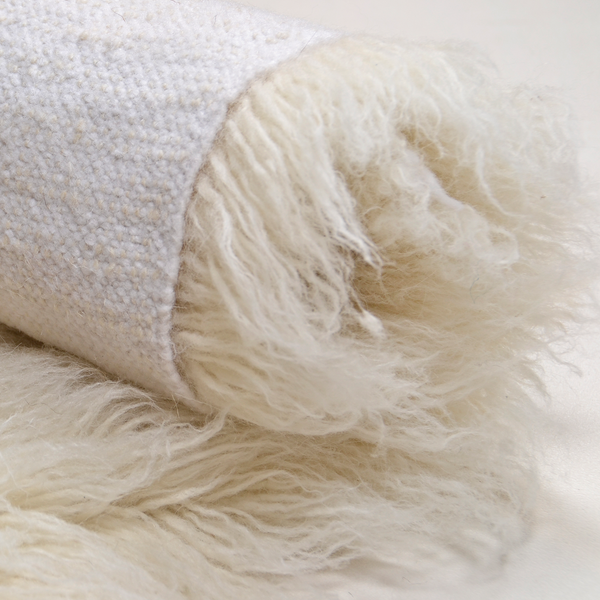 Wollteppich Flokos XXL - Schurwolle - Weiß - 60 x 90 cm