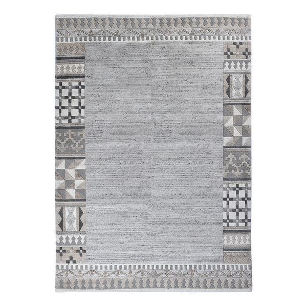 Wollteppich Nakarta 6030 - Schurwolle - Grau - 60 x 90 cm