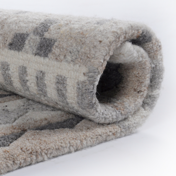 Wollteppich Nakarta 6030 - Schurwolle - Grau - 60 x 90 cm