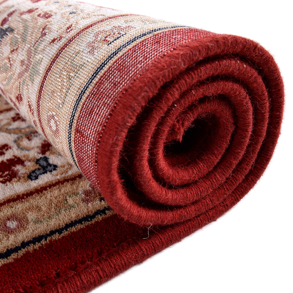 Wollteppich Dolna - 100 % Schurwolle - Rot - 133 x 190 cm