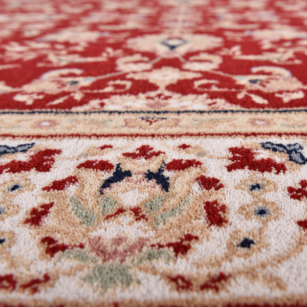 Wollteppich Dolna - 100 % Schurwolle - Rot - 133 x 190 cm