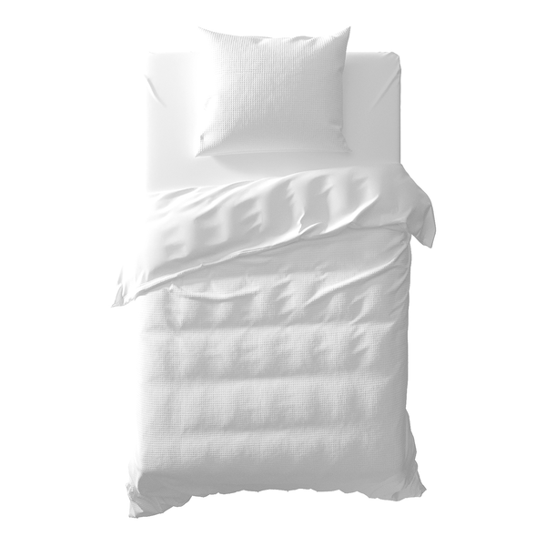 Bettwäsche Cialda - Baumwollstoff - Weiß - 135 x 200 cm + Kissen 80 x 80 cm