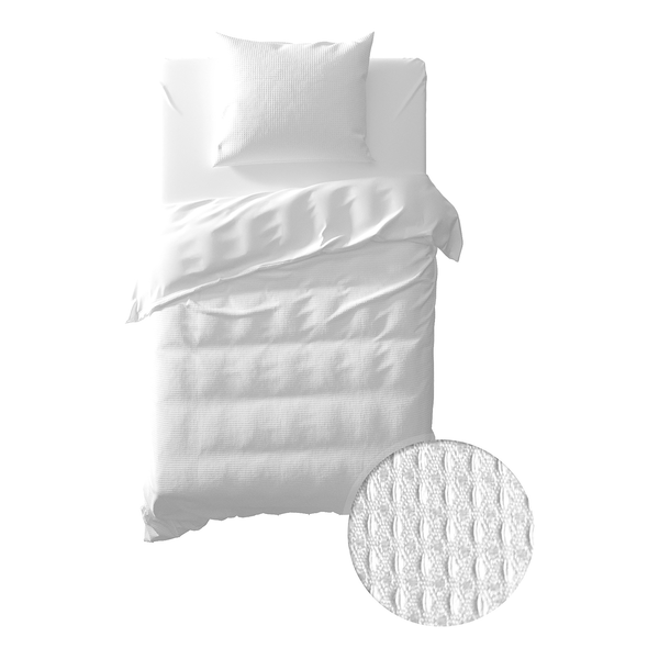 Bettwäsche Cialda - Baumwollstoff - Weiß - 135 x 200 cm + Kissen 80 x 80 cm