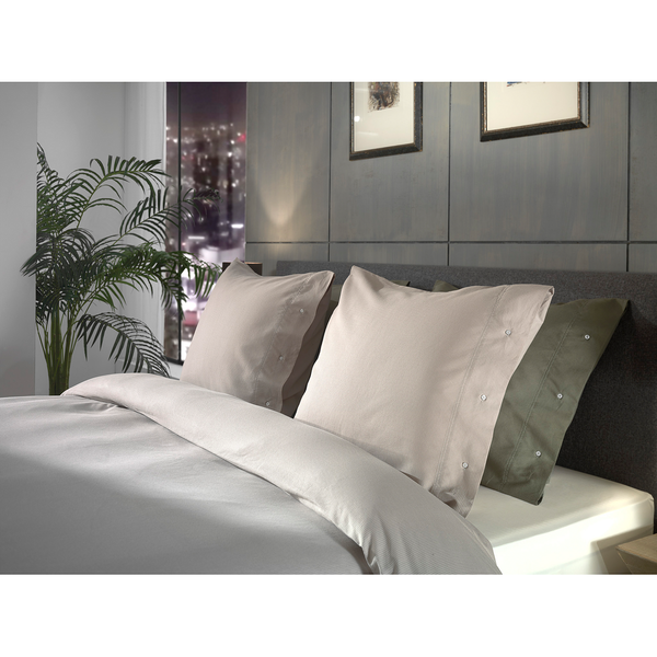 Bettwäsche Cialda - Baumwollstoff - Silbergrau - 155 x 220 cm + Kissen 80 x 80 cm