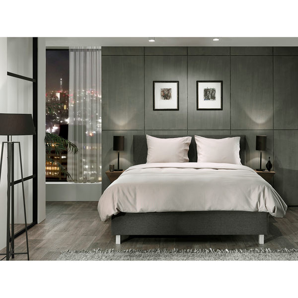 Bettwäsche Cialda - Baumwollstoff - Silbergrau - 155 x 220 cm + Kissen 80 x 80 cm