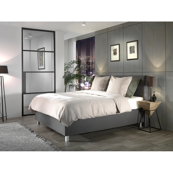 Bettwäsche Cialda - Baumwollstoff - Silbergrau - 155 x 220 cm + Kissen 80 x 80 cm