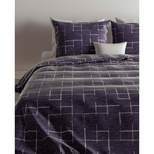 Bettwäsche Zale - Baumwollstoff - Jeansblau - 260 x 220 cm + 2 Kissen 60 x 70 cm