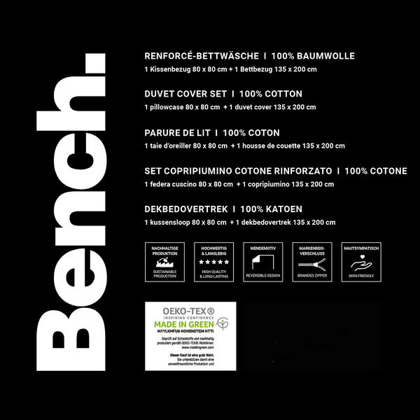 Bettwäsche Nature inspired II - Baumwollstoff - Mehrfarbig - 135 x 200 cm + Kissen 80 x 80 cm