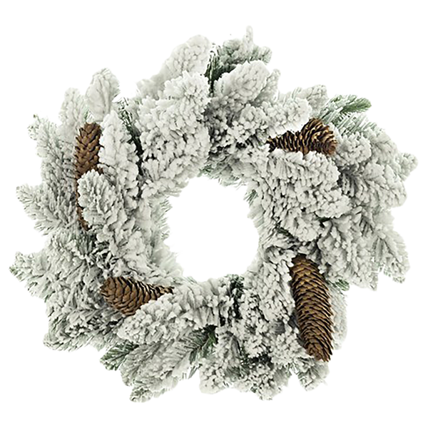 Adventskranz Holeby - Polyester PVC - Weiß / Braun