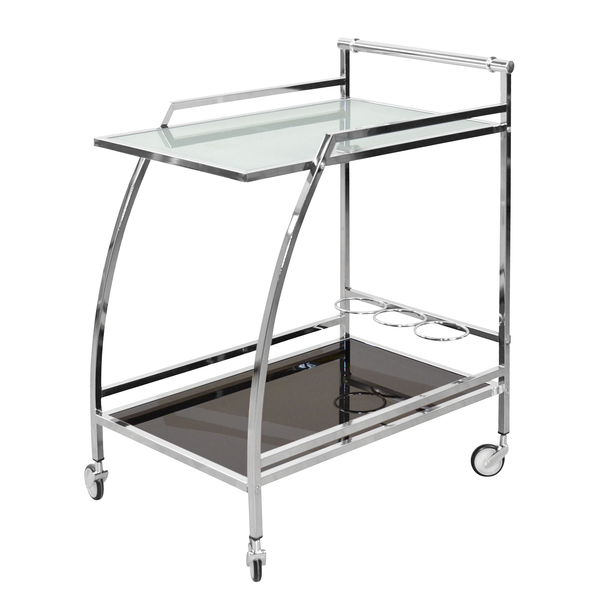 Servierwagen Gilze - Glas / Metall - Chrom