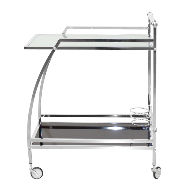 Servierwagen Gilze - Glas / Metall - Chrom