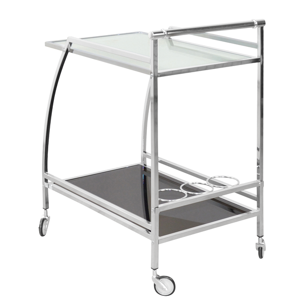 Servierwagen Gilze - Glas / Metall - Chrom