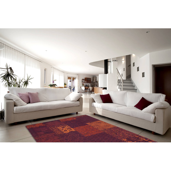 Kurzflorteppich Symphony 160 - Baumwolle - Chenille - Rot - 80 x 150 cm