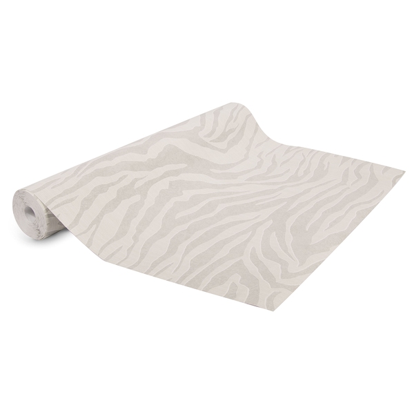 Vliestapete Zebradruck - Beige; Weiß; Grau - 0,52m  x 10,05m  x 0,02m
