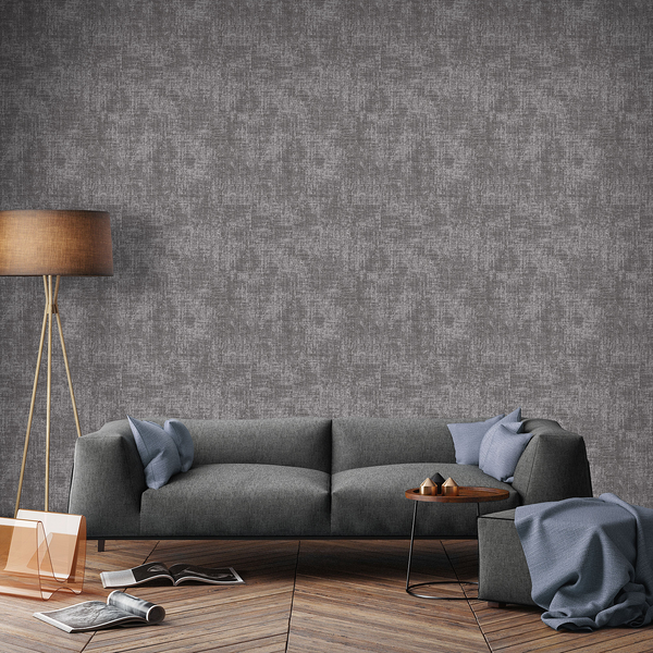 Vliestapete Fabric Zara - Schwarz - 0,52m  x 10,05m  x 0,02m - Schwarz