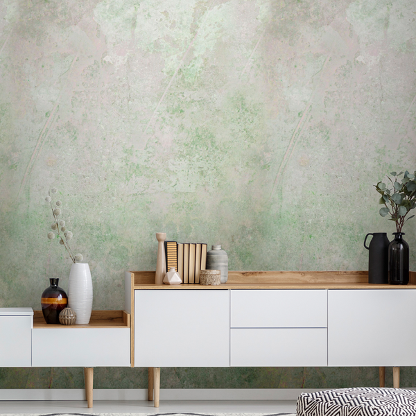 Vlies Fototapete Pure Nature Concrete - Grün - 1,5m  x 2,8m  x 0,02m