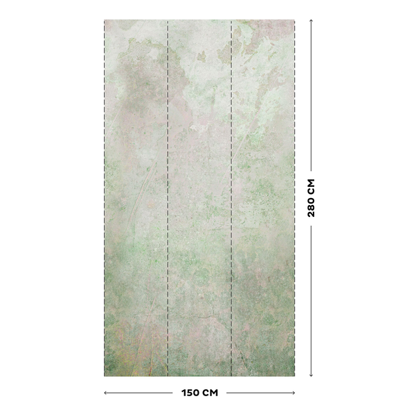 Vlies Fototapete Pure Nature Concrete - Grün - 1,5m  x 2,8m  x 0,02m