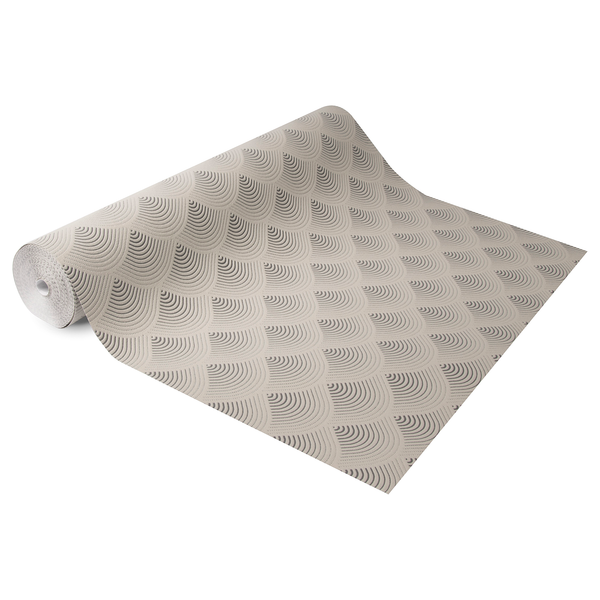 Vliestapete Rodeo - Grau - 0,52m  x 10,05m  x 0,02m - Grau / Weiß