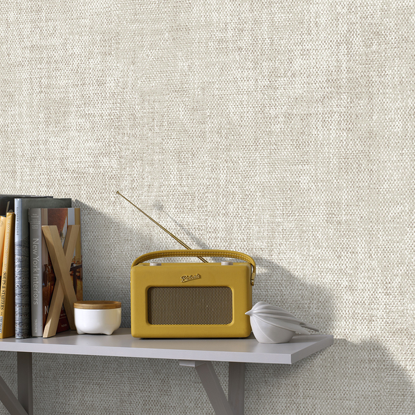 Vliestapete Fabric Zara - Beige - 0,52m  x 10,05m  x 0,02m - Beige