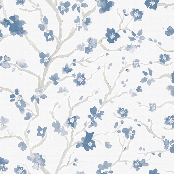 Vliestapete Ushi - Blau - 0,52m  x 10,05m  x 0,02m