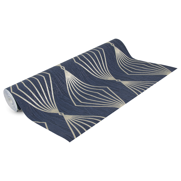 Vliestapete Marquise Geo Saphire - Blau - 0,52m  x 10,05m  x 0,02m