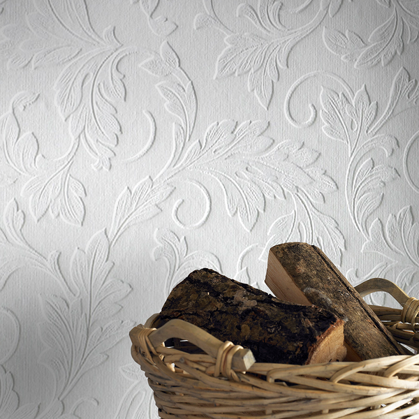 Vliestapete Acanthus - Grau - 0,52m  x 10,05m  x 0,02m