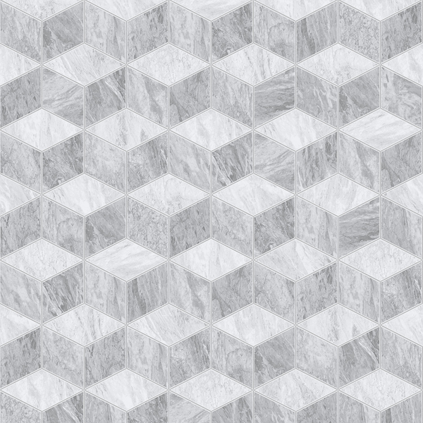 Vliestapete Geo Marmor - Grau - 0,52m  x 10,05m  x 0,02m
