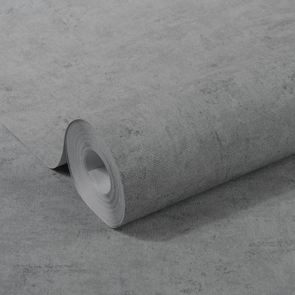 Vliestapete Leinen Beton - Grau - 0,52m  x 10,05m  x 0,02m - Grau