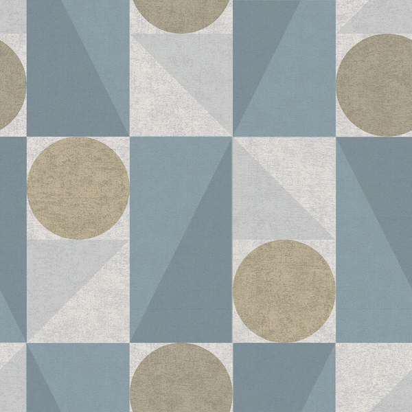 Vliestapete Scandi Geometrisch - Blau - 0,52m  x 10,05m  x 0,02m - Schwedisch Weiß / Pastellblau