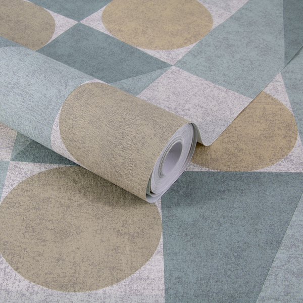 Vliestapete Scandi Geometrisch - Blau - 0,52m  x 10,05m  x 0,02m - Schwedisch Weiß / Pastellblau