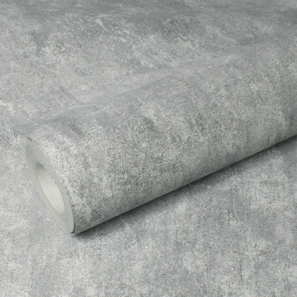 Vliestapete Beton - Grau; Silber - 0,52m  x 10,05m  x 0,02m - Steingrau
