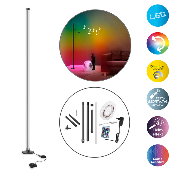 LED-Stehleuchte Motion Light - Aluminium - 1-flammig