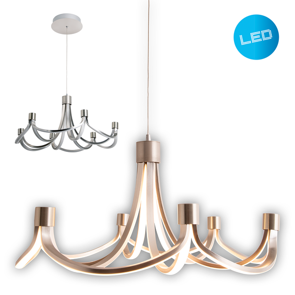 LED-Pendelleuchte Festos - Aluminium - 11-flammig